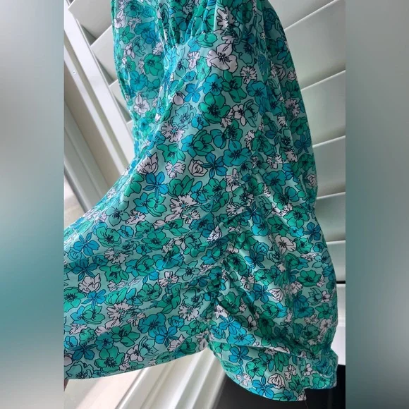 Lands' End - 18W - Turquoise Floral Tankini - New - Sample - Side Ruching - Picture 2 of 9